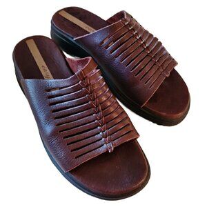 Easy Spirit Brown Leather Sandals, Womans Brown Slip-on Sandals
